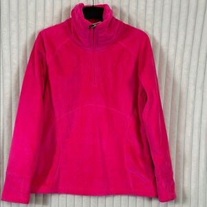 NWT Obermeyer Women's fuzzy soft Fuchsia pink 1/4 zip fleece pullover Jacket XL
